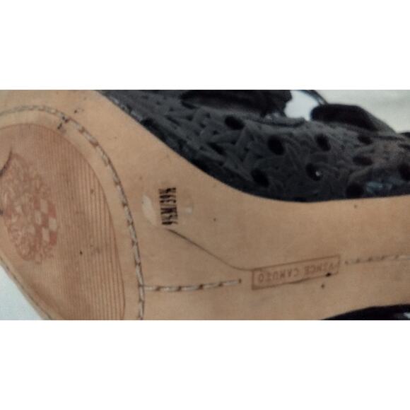 Vince Camuto Shoes Womens Size 9.5 Lace Up Heels VC-Jillie Cutout Leather - Picture 5 of 7